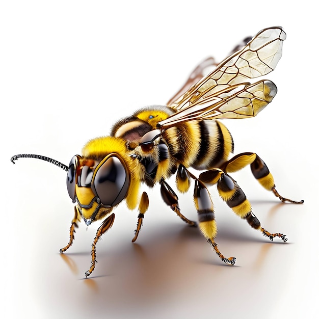 3d Rendering Africanized Bee Animal AI Generative (Генеративный искусственный интеллект африканских пчел и животных)