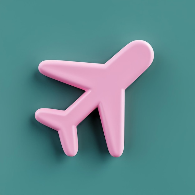 3d rendering of airplane travel icon