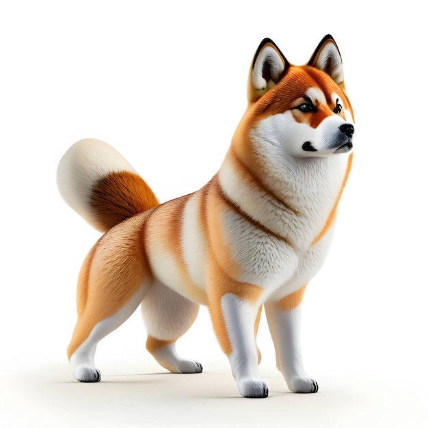 3d Rendering Akita Animal AI Generative