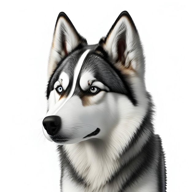 3d Rendering Alaskan Husky Animal AI Generative