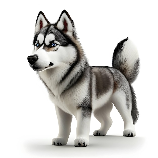 3d Rendering Alaskan Husky Animal AI Generative