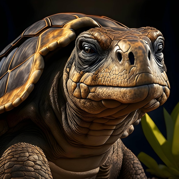 3D-рендеринг Aldabra Giant Tortoise Animal AI Generative