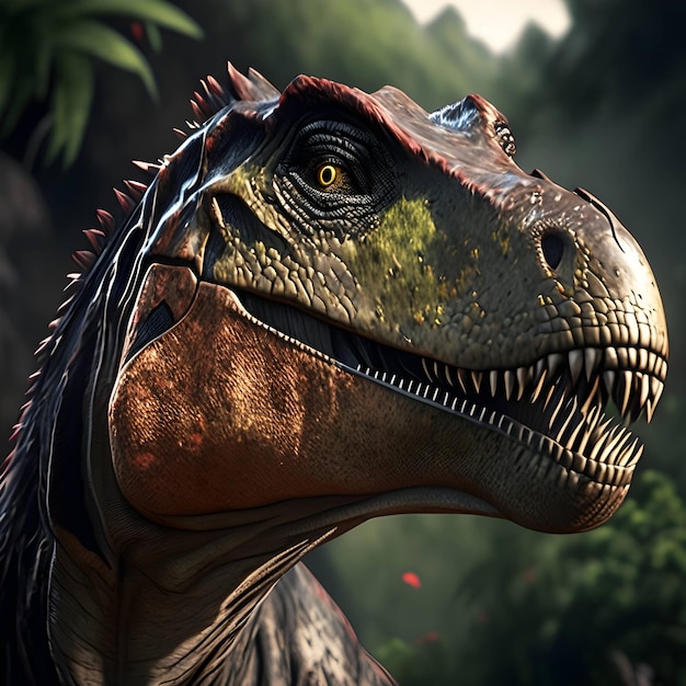 3d 렌더링 Allosaurus 동물 AI 생성