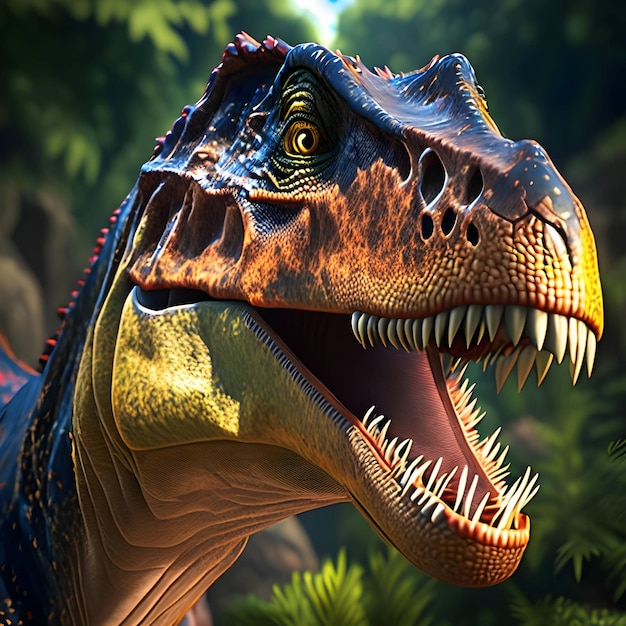 3d 렌더링 Allosaurus 동물 AI 생성