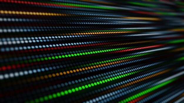 3D rendering amazing bright neon background of round lights
