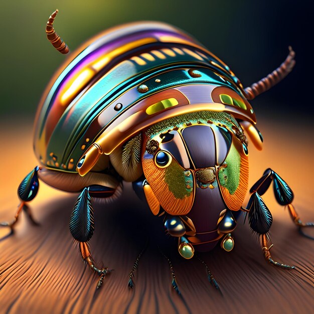 3d Rendering Ambrosia Beetle Animal AI Generative