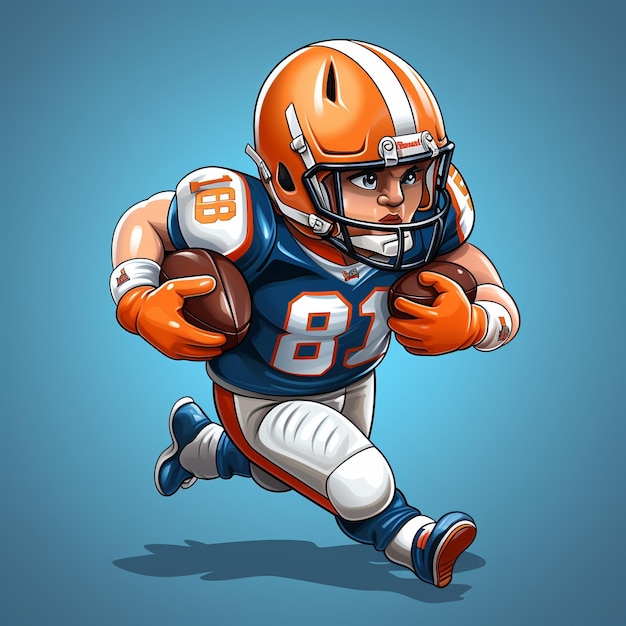 3d rendering of American Football player in action