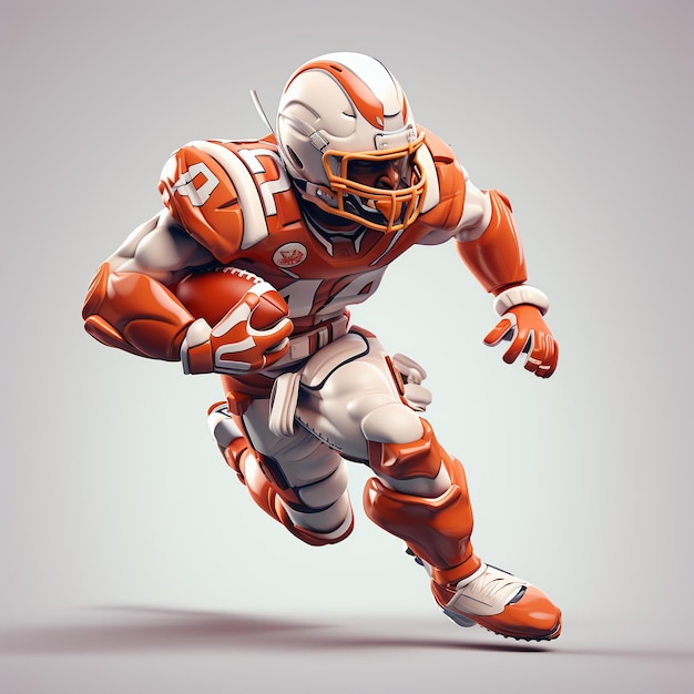 3d rendering of American Football player in action