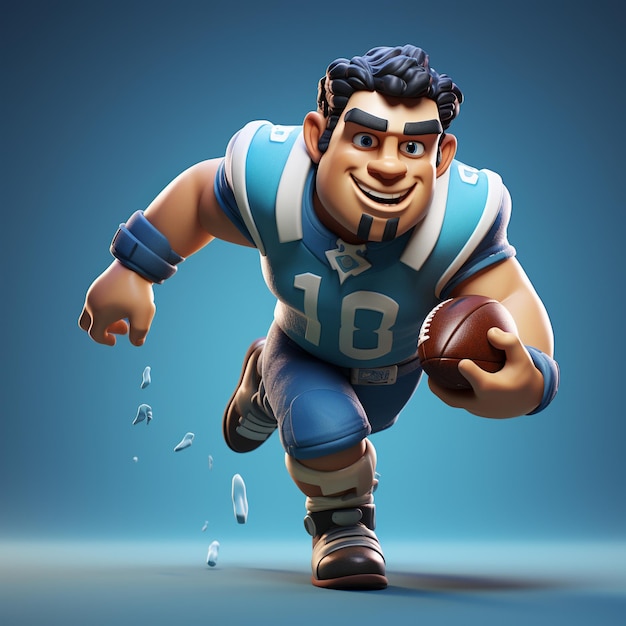 3d rendering of American Football player in action