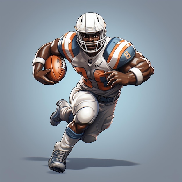 3d rendering of American Football player in action