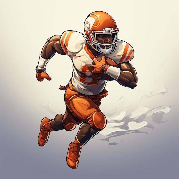 3d rendering of American Football player in action