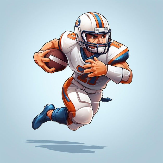 3d rendering of American Football player in action