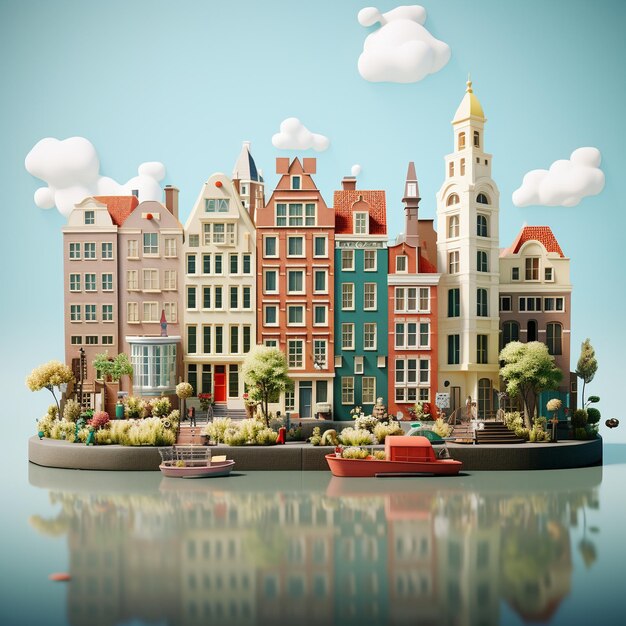 Foto rappresentazione 3d di amsterdam