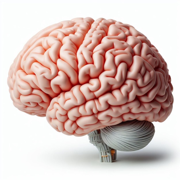 3d rendering of the anatomical brain made of plastic on a white background