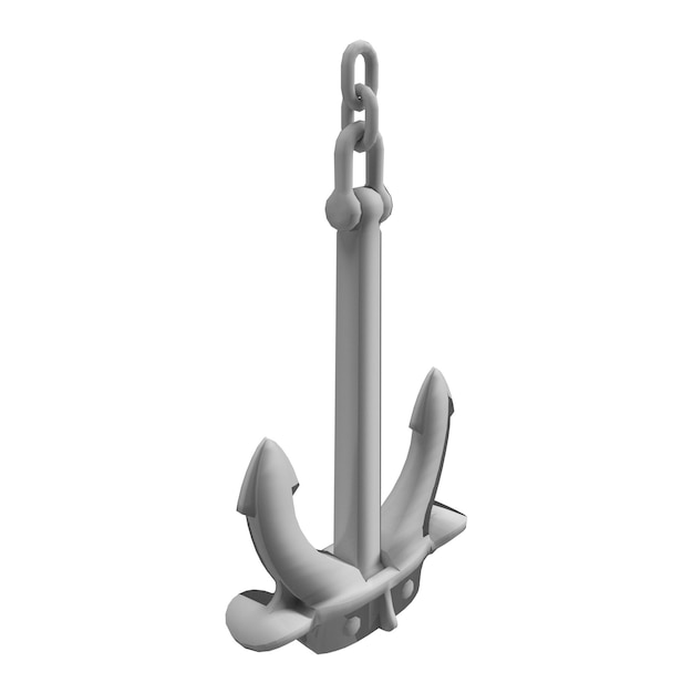 Photo 3d rendering anchor on white background