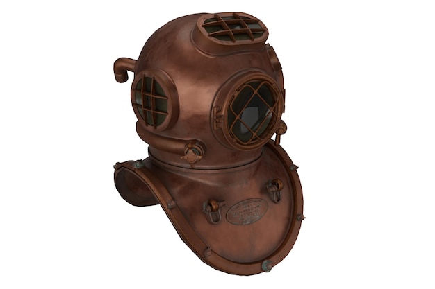 3d rendering ancient diving helmet