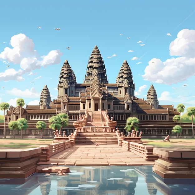 3d rendering of The Angkor Wat