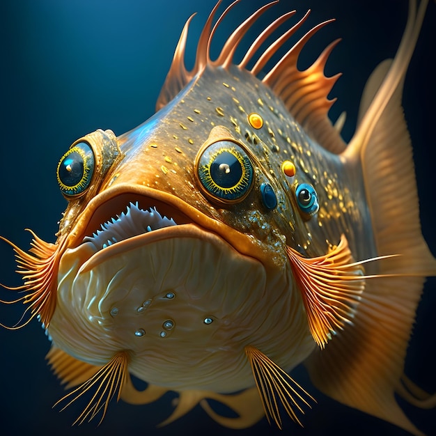 3d rendering anglerfish animal ai generative