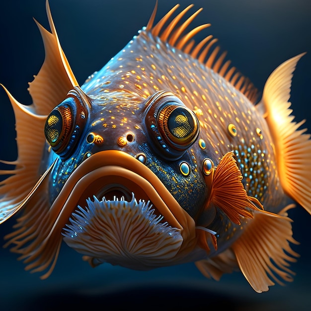 3d Rendering Anglerfish Animal AI Generative