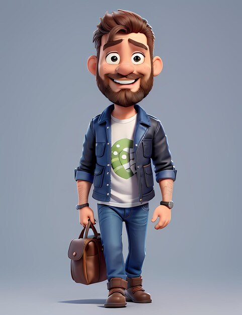 3d rendering of Animated 3D Cartoon Chararcter in Adventure And Travel wearing a Special Outfits