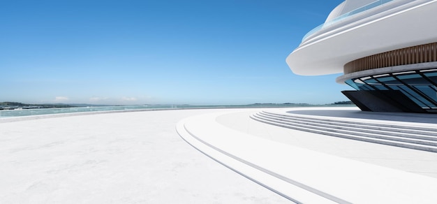 3D rendering architecture with futuristic streamlined design