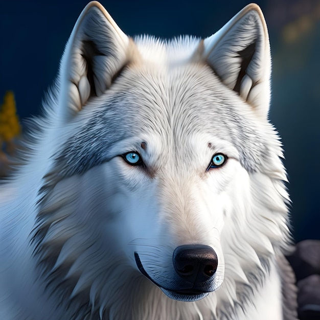 Premium AI Image | 3d Rendering Arctic Wolf Animal AI Generative