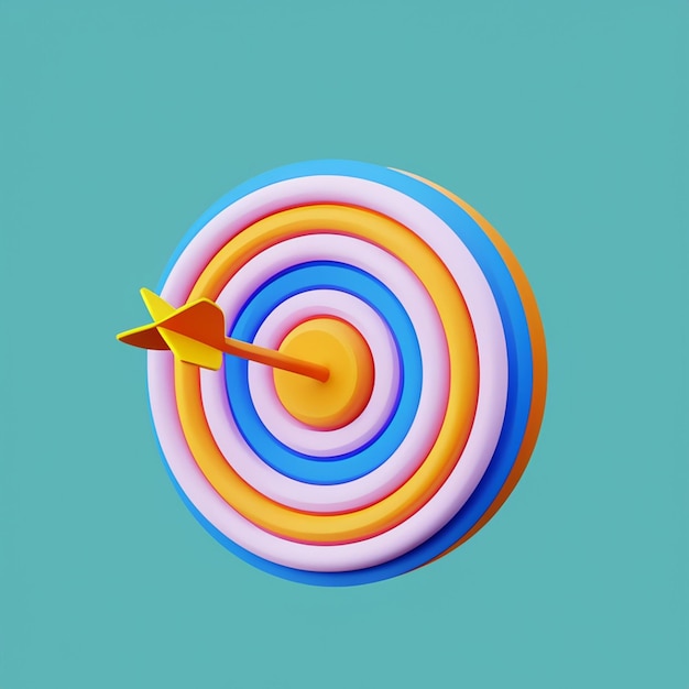 3d rendering of arrow on target icon