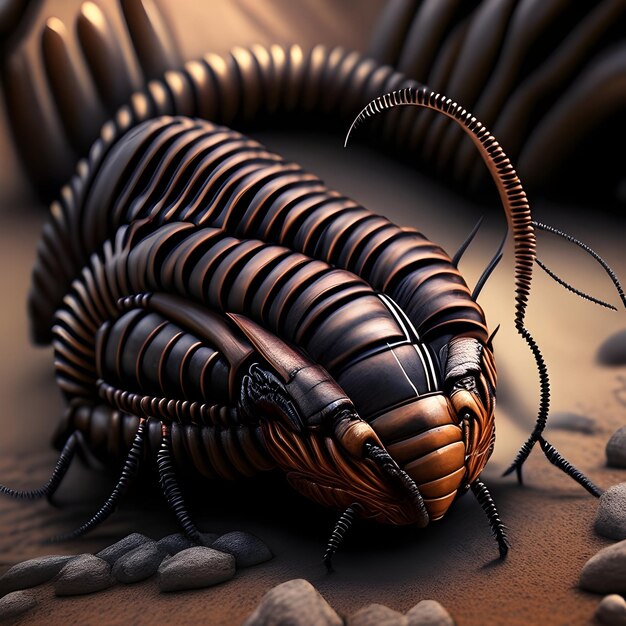 3d Rendering Arthropleura Dierlijke AI Generatief