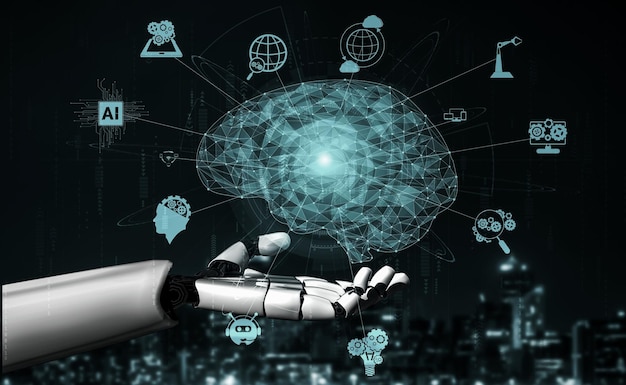 3Dレンダリング人工知能AI研究人間の未来のためのロボット・サイボーグ開発コンピュータ脳のデジタルデータマイニング・機械学習技術設計