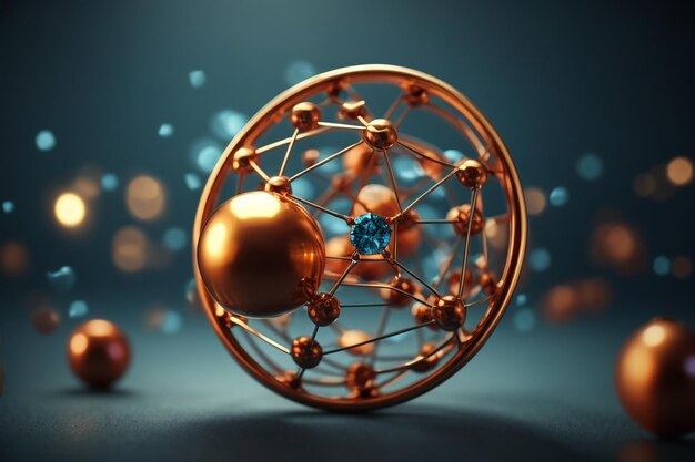 3d rendering of an atom symbol structure