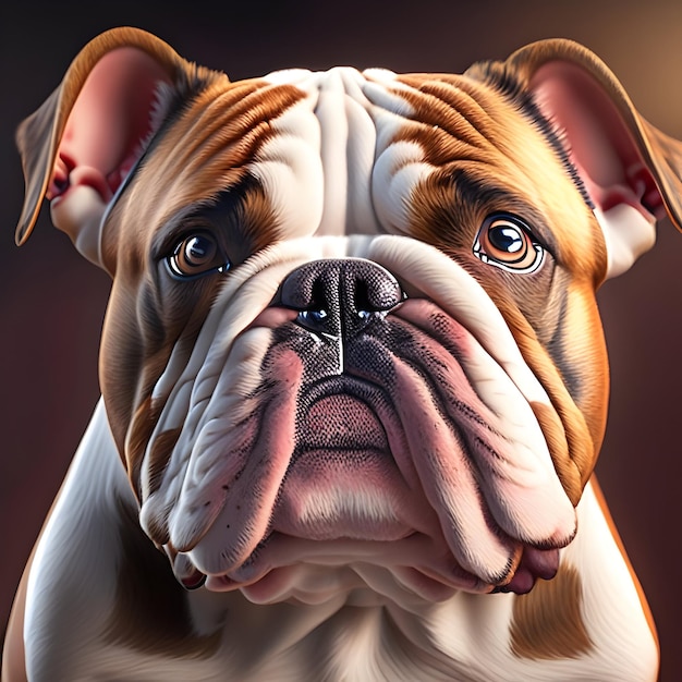 3d Rendering Australian Bulldog AI Generative