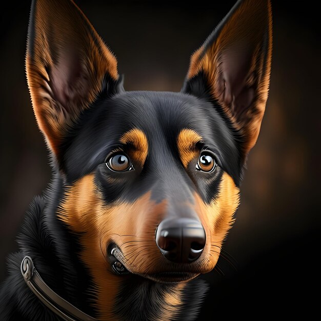 3d Rendering Australian Kelpie Dog AI Generative