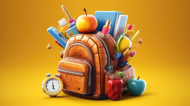 3d rendering of back to school icon