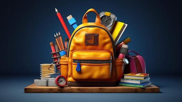 3d rendering of back to school icon