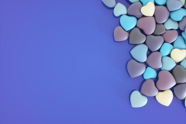 3d rendering. Background from hearts. Happy Valentine's Day. wedding background.