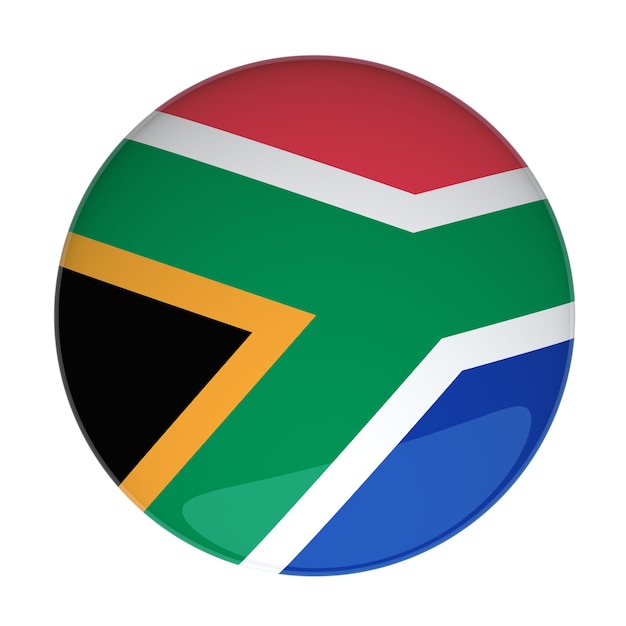 3D Rendering of a Badge with the South Africa Flag