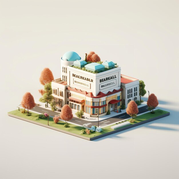 Photo 3d rendering of bakersfield california city isometric