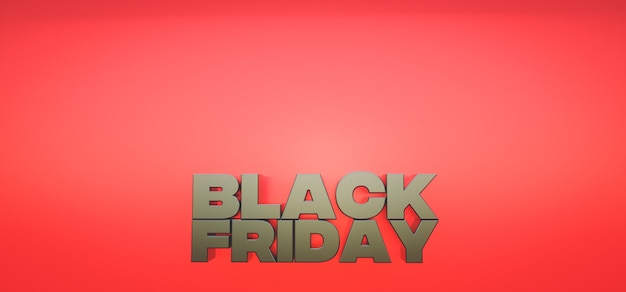 Foto banner di rendering 3d per la vendita del black friday design per la promozione o la pubblicità con spazio di copia