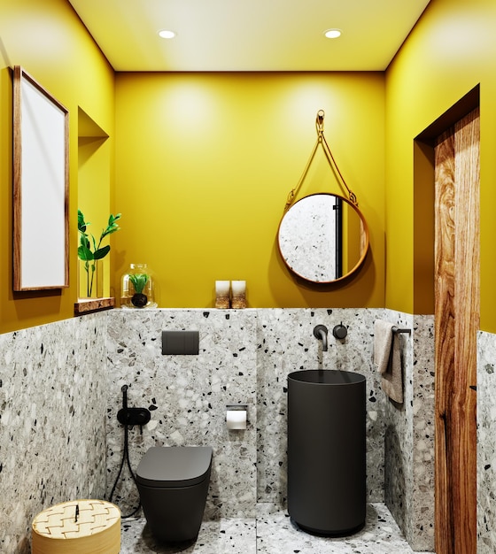 3d rendering bathroom in a modern style