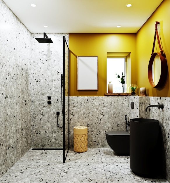 3d rendering bathroom in a modern style