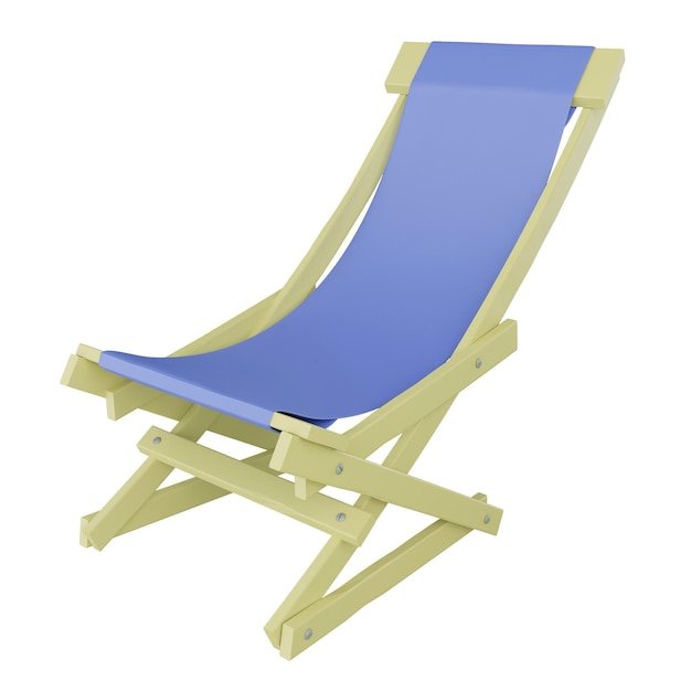 3D rendering beach chair isolated on white background