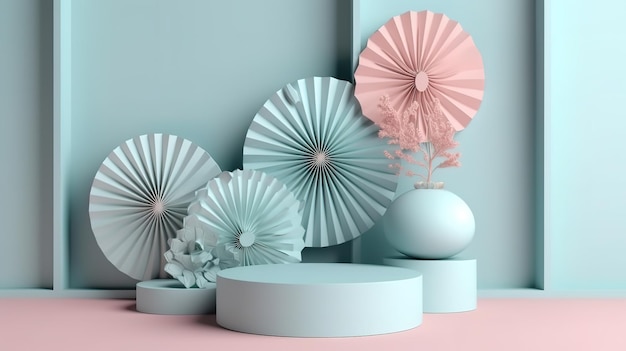 3d rendering of beautiful podium design Generative ai