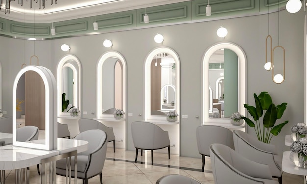 3d rendering beauty salon room interior