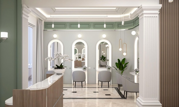 3d rendering beauty salon room interior