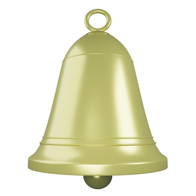 3D rendering bell isolated on white background