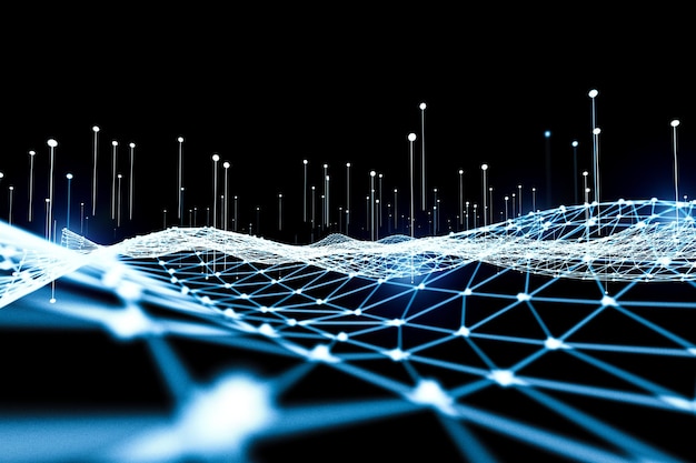 3D-rendering big data visualisatie digitale data threads plot netwerk