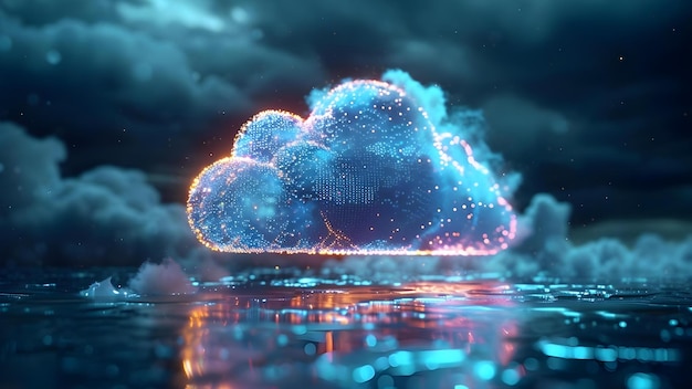 3d rendering of binary data cloud for cloud computing technology background concept cloud computing 3d rendering binary data technology background