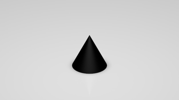 3d rendering, a black cone on a white background