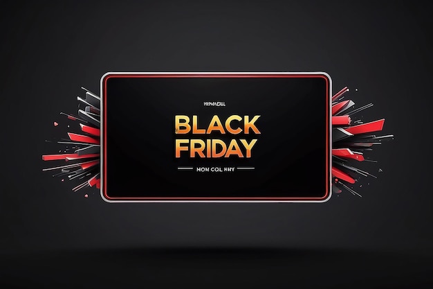 3D Rendering of Black Friday and Cyber Monday template background card for commercial 3d render cartoon style