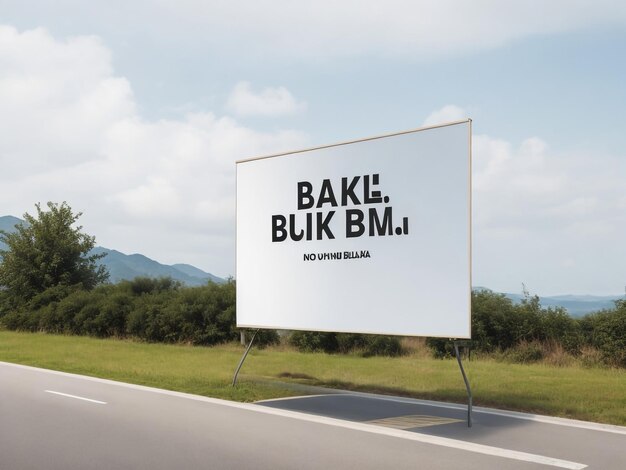 3D rendering of blank billboard empty advertisement with clouds Empty mockup template